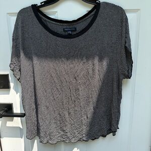 American Eagle Outfitters Black and White Striped Tee